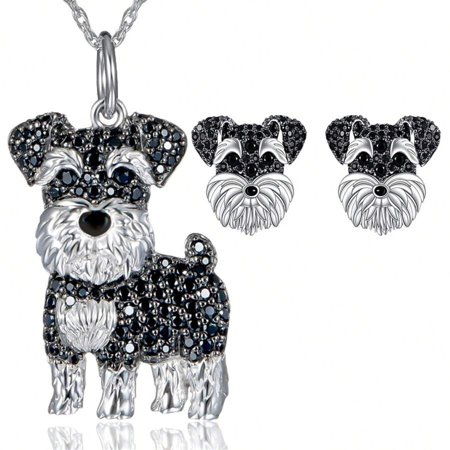 Schnauzer Earrings and Necklace