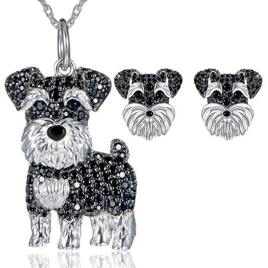 Schnauzer Earrings and Necklace