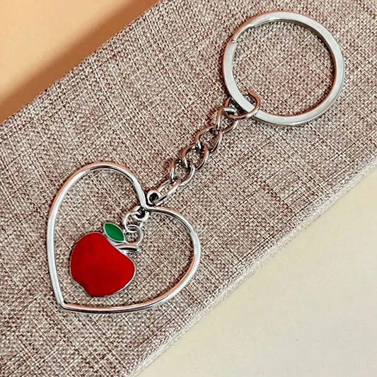 Heart Ring Apple Keychain