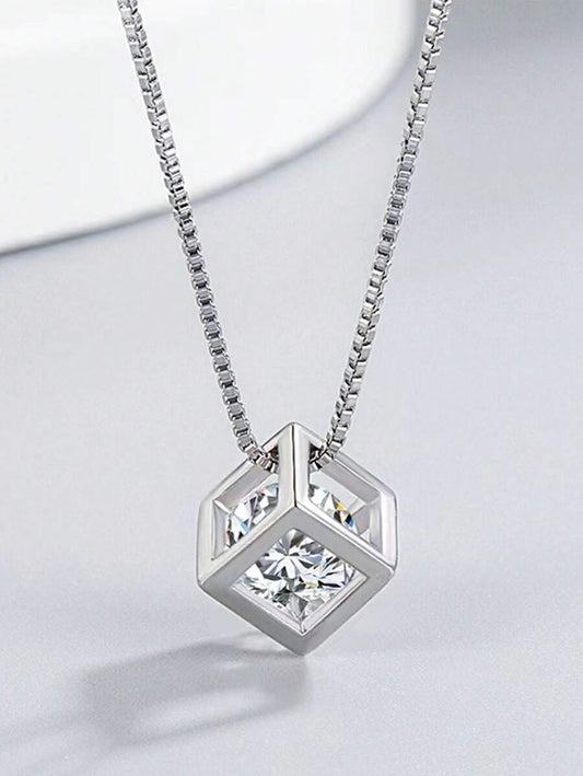 CZ in a Cube Pendant