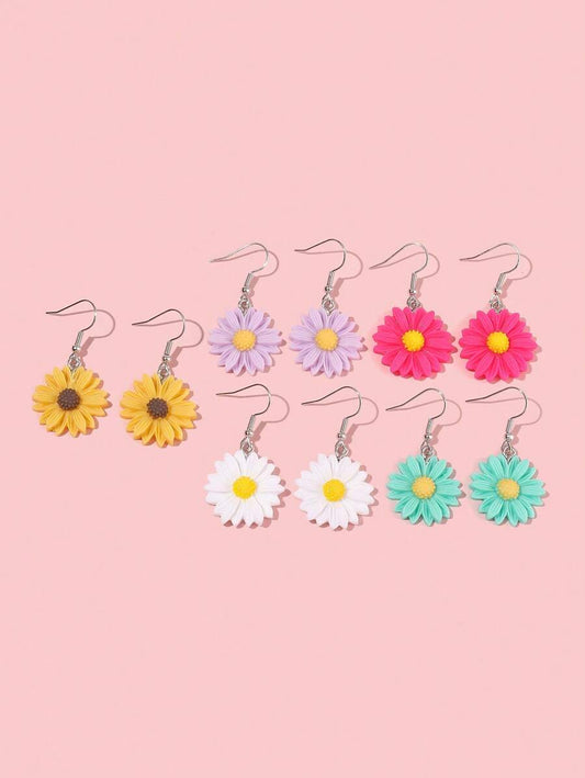 Floral Earrings - Green