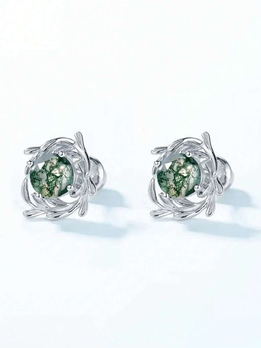 Green Stone Studs