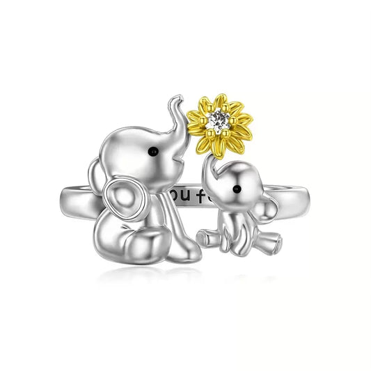 Elephant & Daisy Ring