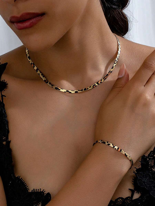 Leopard Snake Chain Gold Bracelet