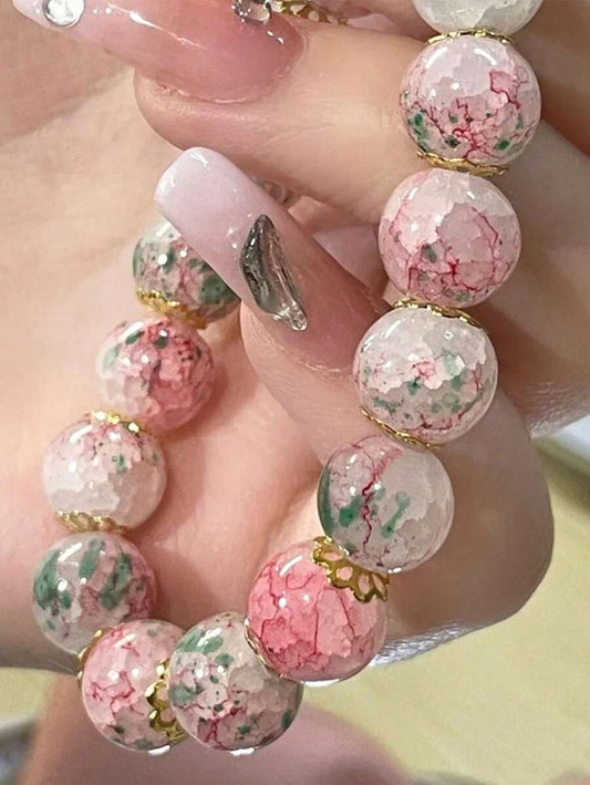 Glass Beaded Bracelet - Pink