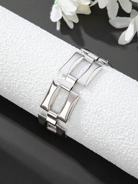 Geometric Silver Bracelet