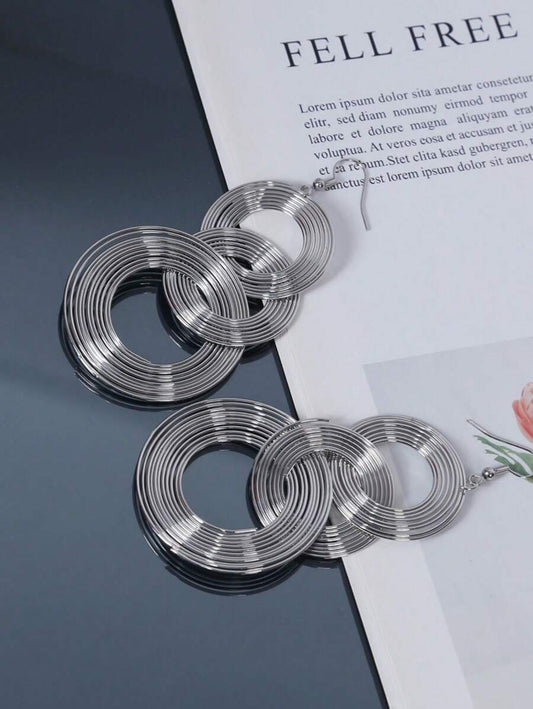Multi-Layer Metal Circle Earrings