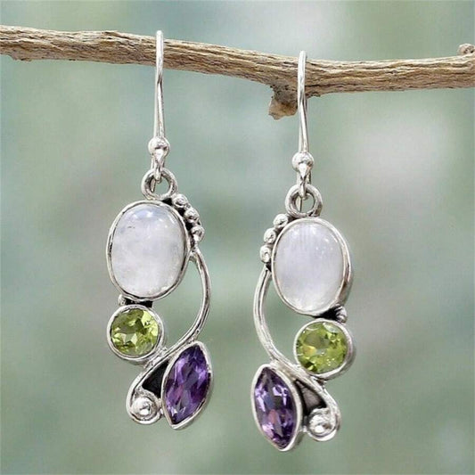 Moonstone Flower Earrings