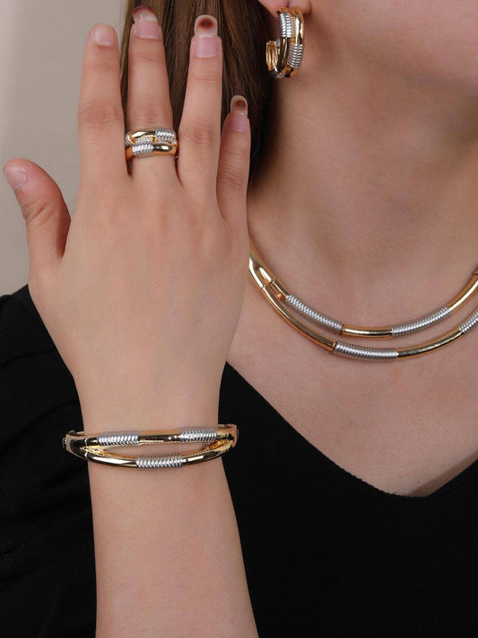 Two Tone Jewelry Set