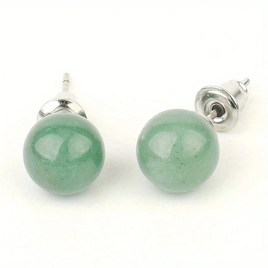 Natural Sone Studs - Green