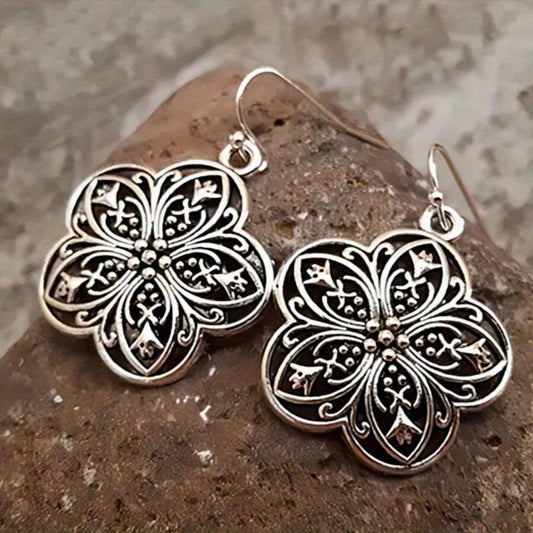 Silver Flower Dangle