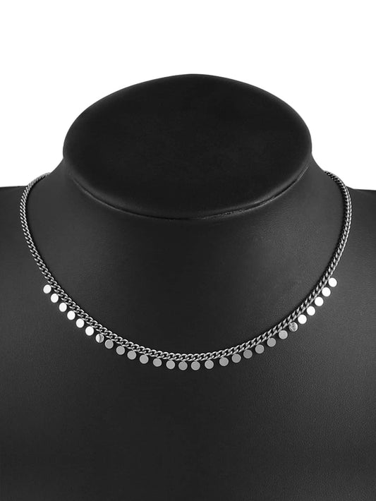 Round Tassel Necklace - Silver