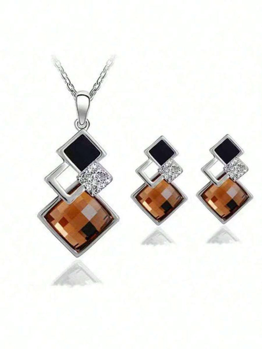 Square Design Champagne Set - Silver