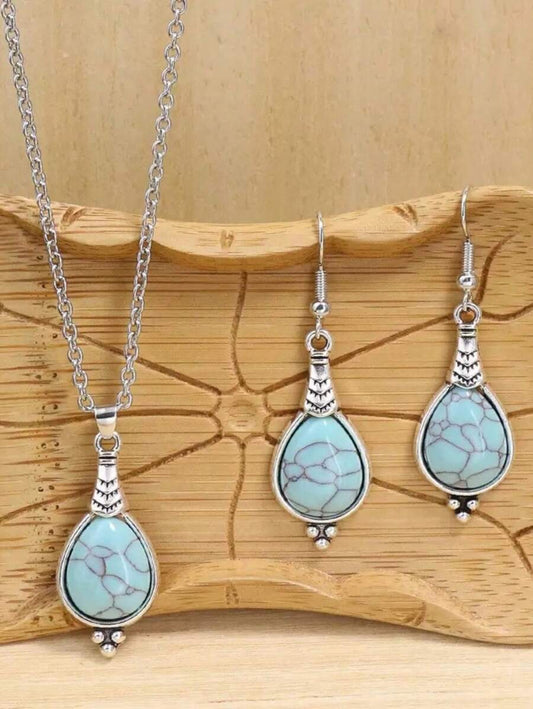Cracked Stone Set - Turquoise