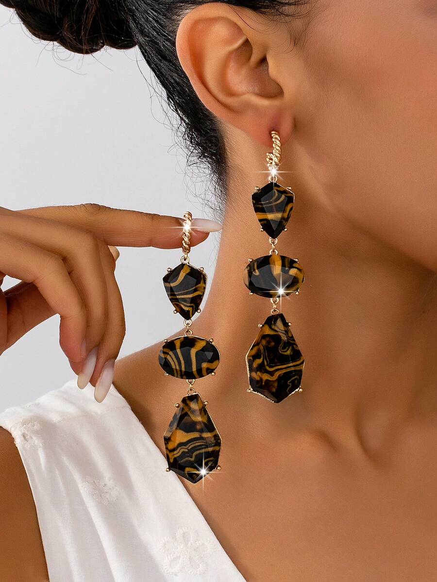 Mini hoops with Tiger Eye Stone