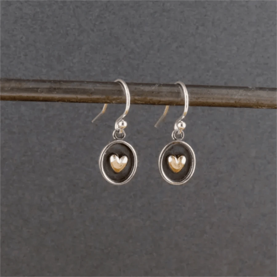 Mix Metal Heart Earrings
