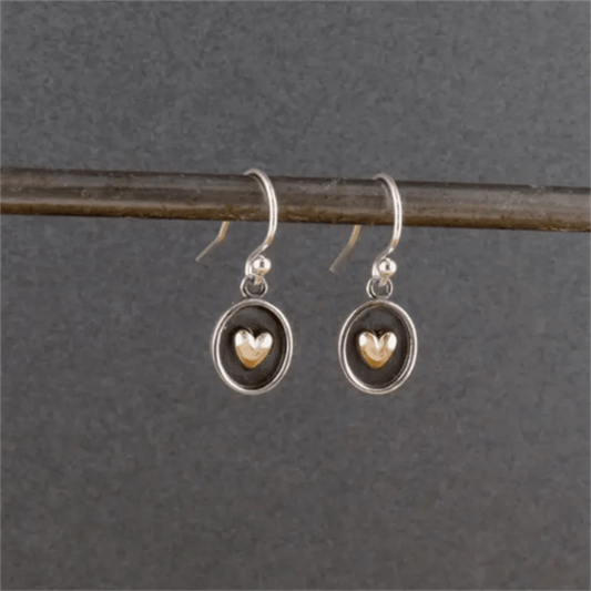 Mix Metal Heart Earrings