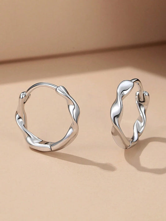 Twisted Mini-hoop - Silver