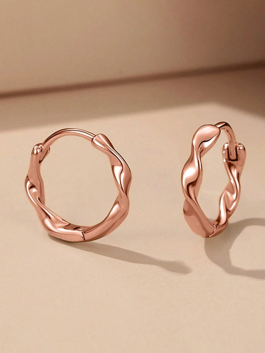 Twisted Mini-hoop - Rose Gold