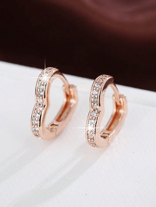 Heart Shaped Mini-hoop - Rose Gold