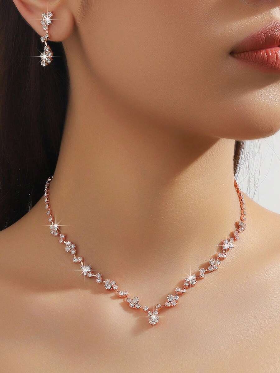 Sparkling Droplet Set - Rose Gold