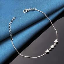 Three Heart Charm Bracelet - Silver