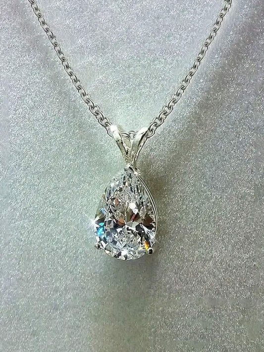CZ Pendant Necklace - White
