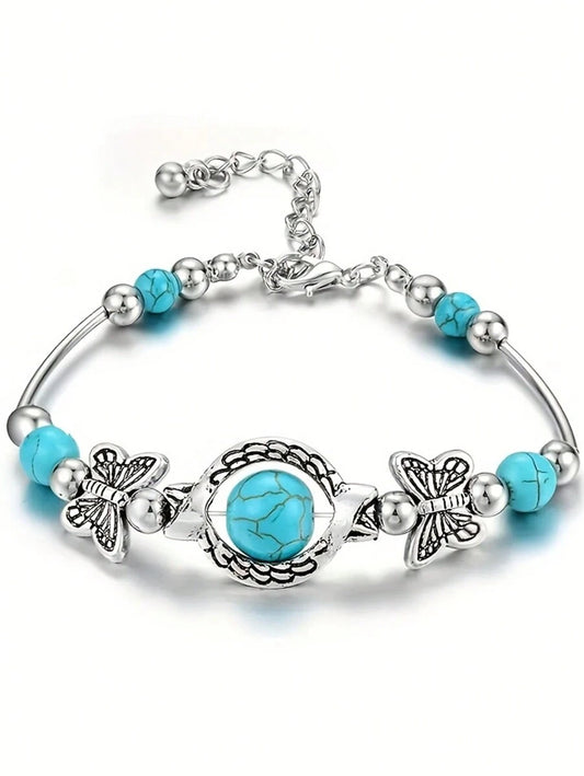 Small Bead Turquoise Bracelet - Blue