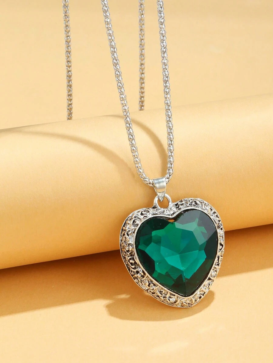 Heart Necklace - Green