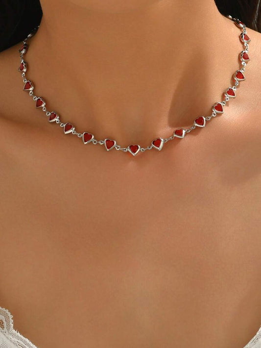 Heart Necklace - Red