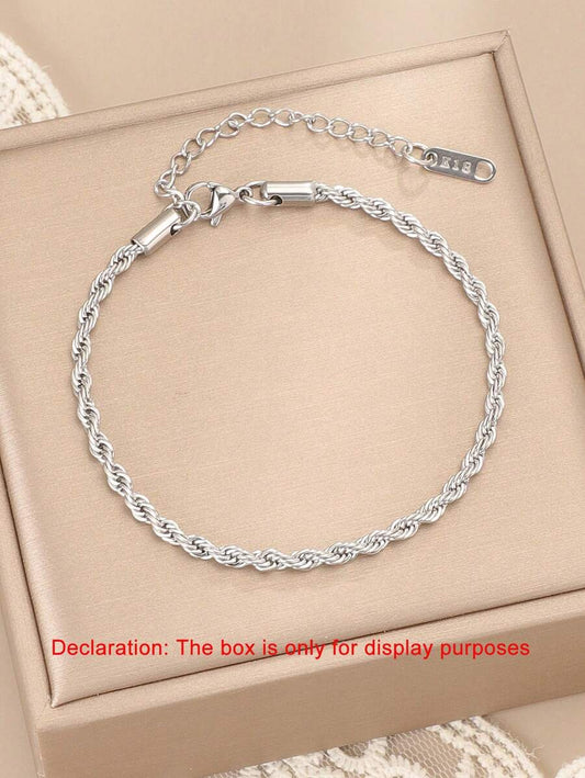 Braided Chain Bracelet - Silver