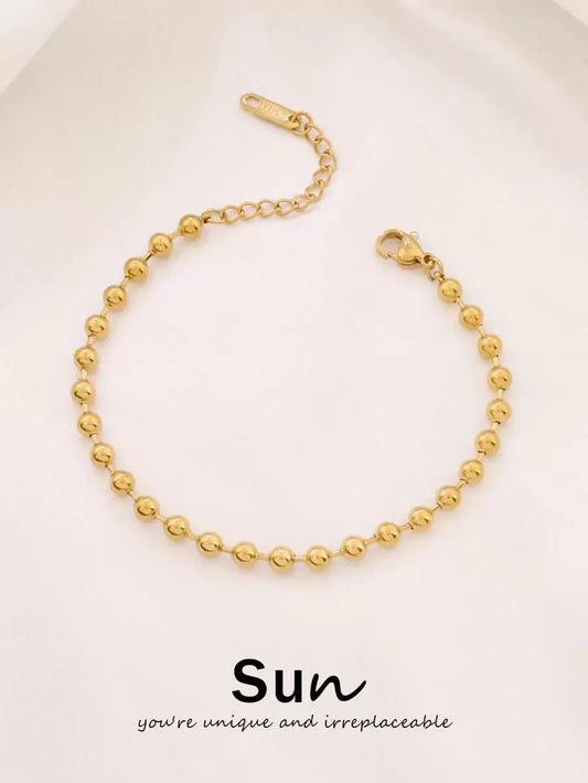 Beaded Chain Bracelet - Gold