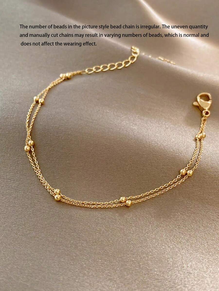 Double Layer Beaded Bracelet - Gold