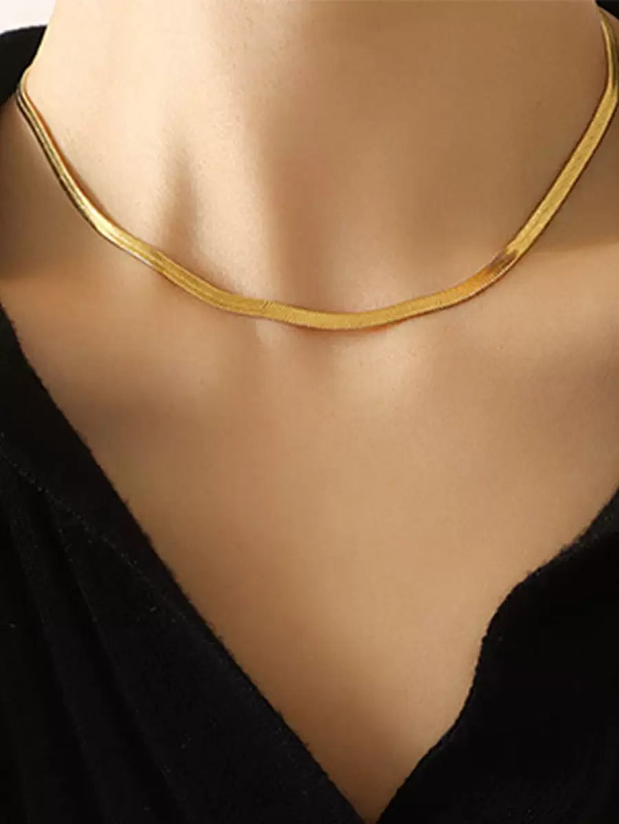 Herringbone Chain - Gold