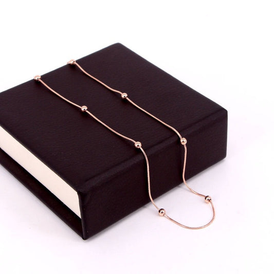 Beaded Necklace - Rose Gold