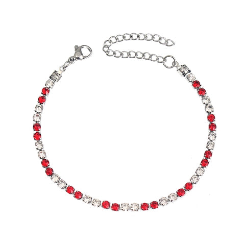 Rhinestone bracelet - Red/White