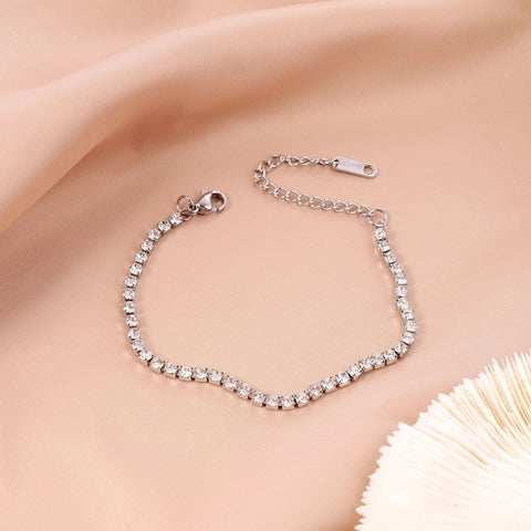 Rhinestone bracelet - White