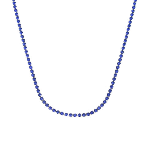 Rhinestone Necklace - Blue