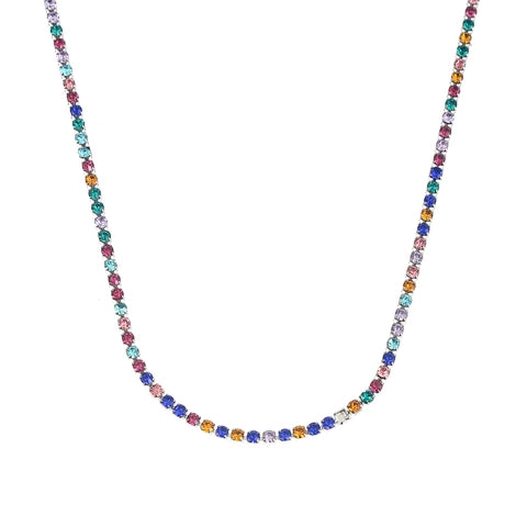 Rhinestone Necklace - Colorful