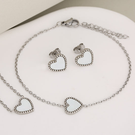 Heart Shaped Jewelry Set - Seashell