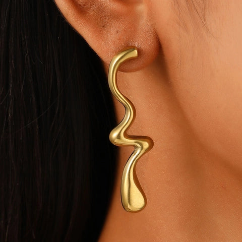 Geometric Ear Studs - Gold