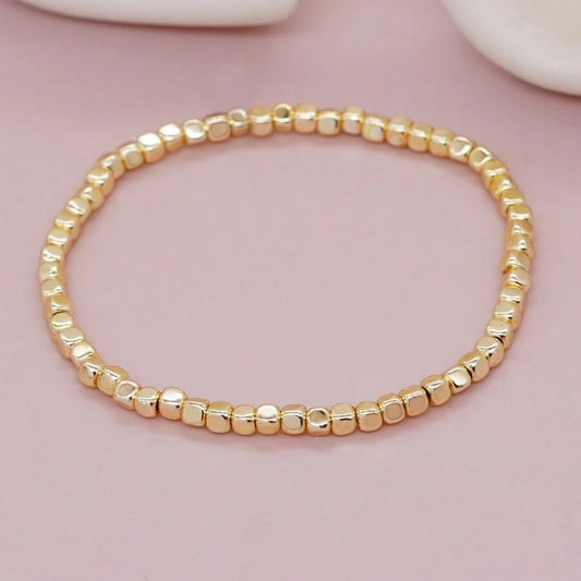 Square Beaded Bracelet - Gold