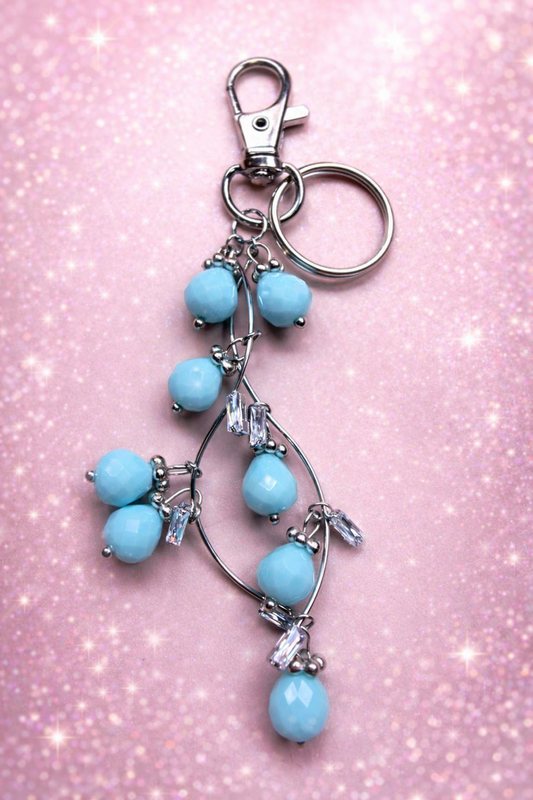 Bag Charm - Blue Beaded