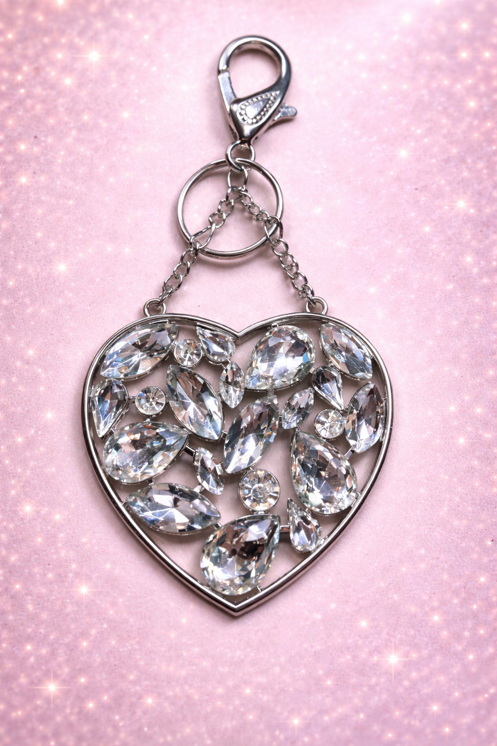 Bag Charm - White Heart