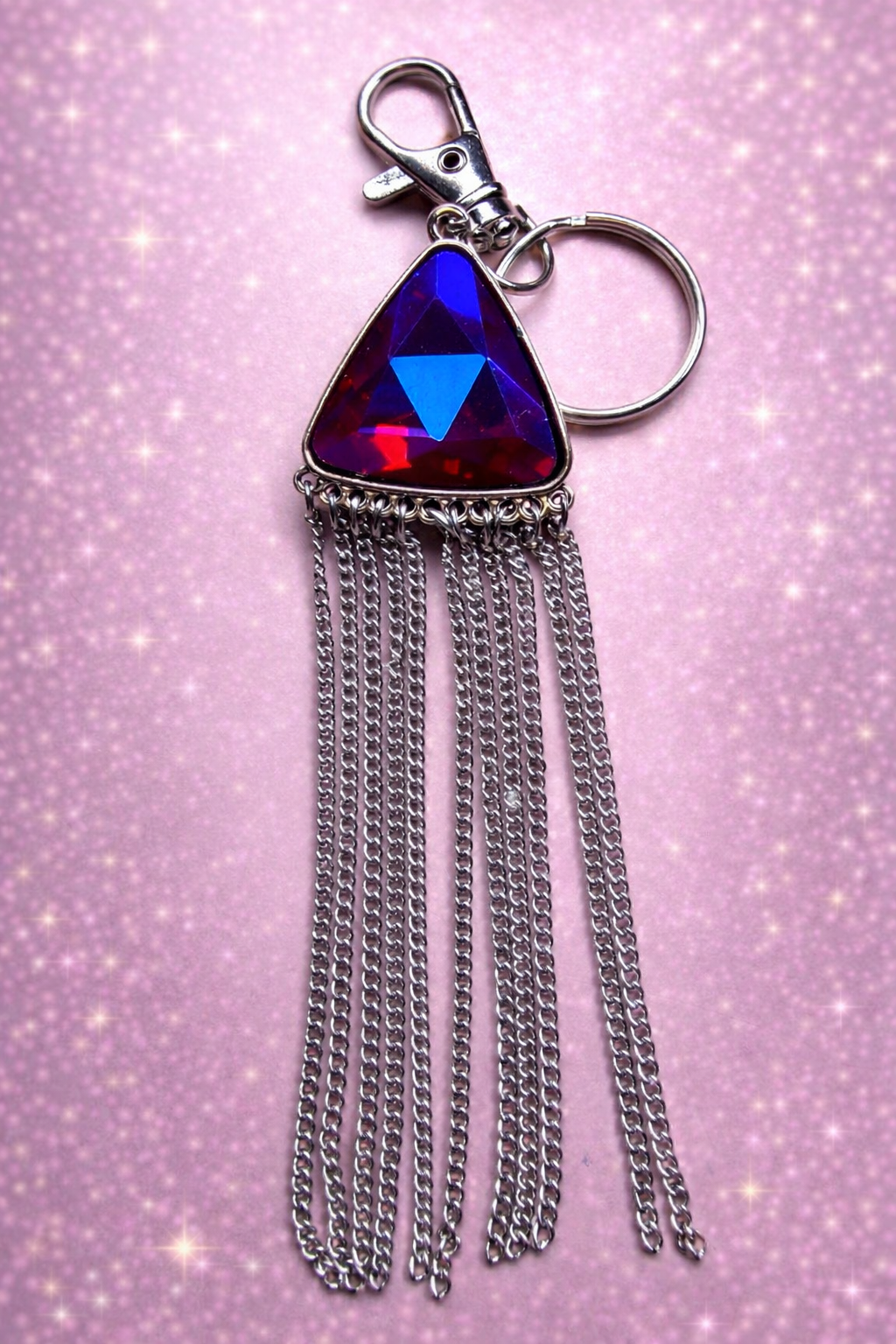 Bag Charm - Pink Triangle