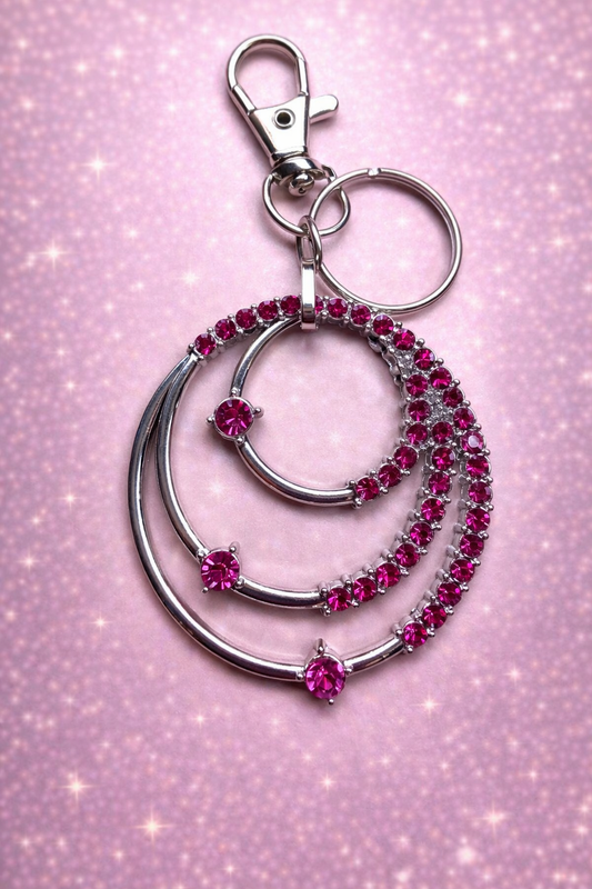 Bag Charm - Pink Circles