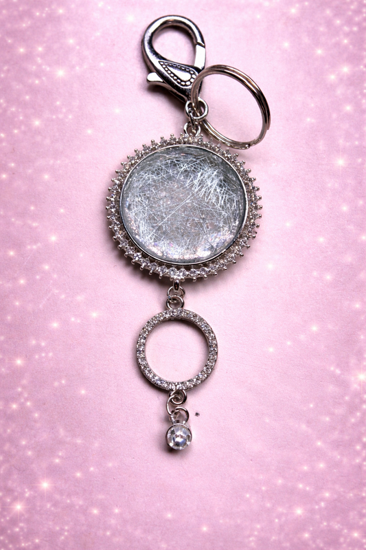 Bag Charm - Gray Circles