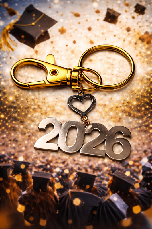 Bag Charm - 2026 Heart - Gold