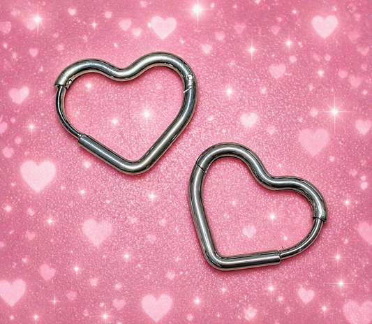 Heart Shaped Earring - Silver