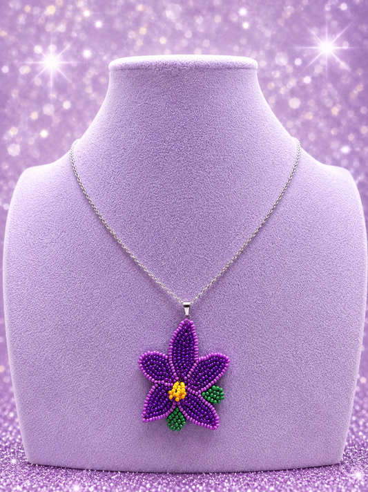 Custom Necklace - Seed Bead Symmetry - Purple